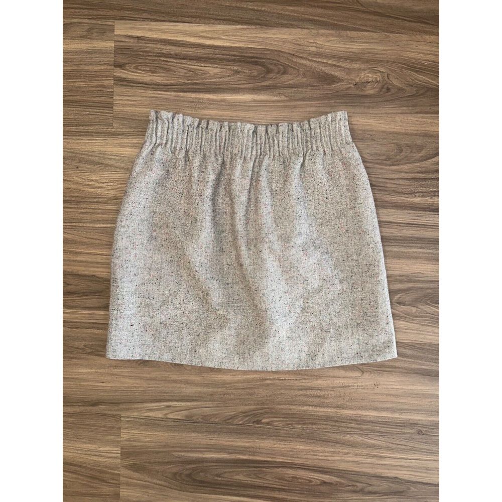 J Crew Gray Pleated Mini Flecked Wool Blend Skirt Size 4